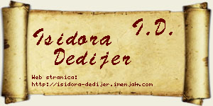 Isidora Dedijer vizit kartica